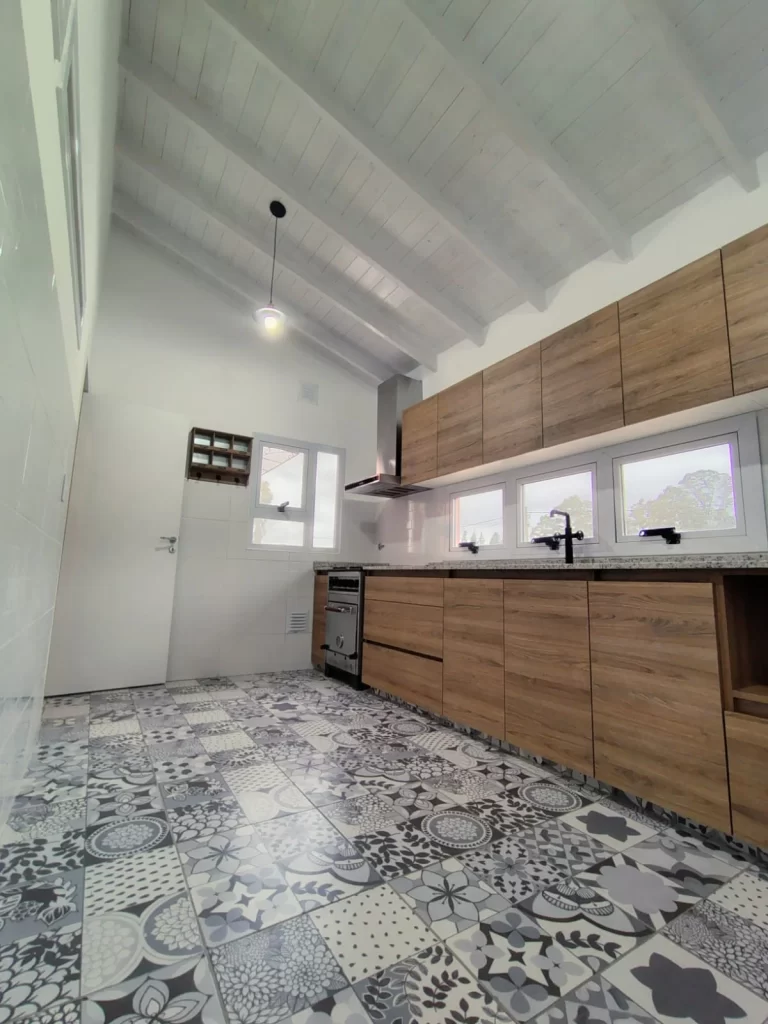 Imagen de la cocina de una vivienda steel framing 