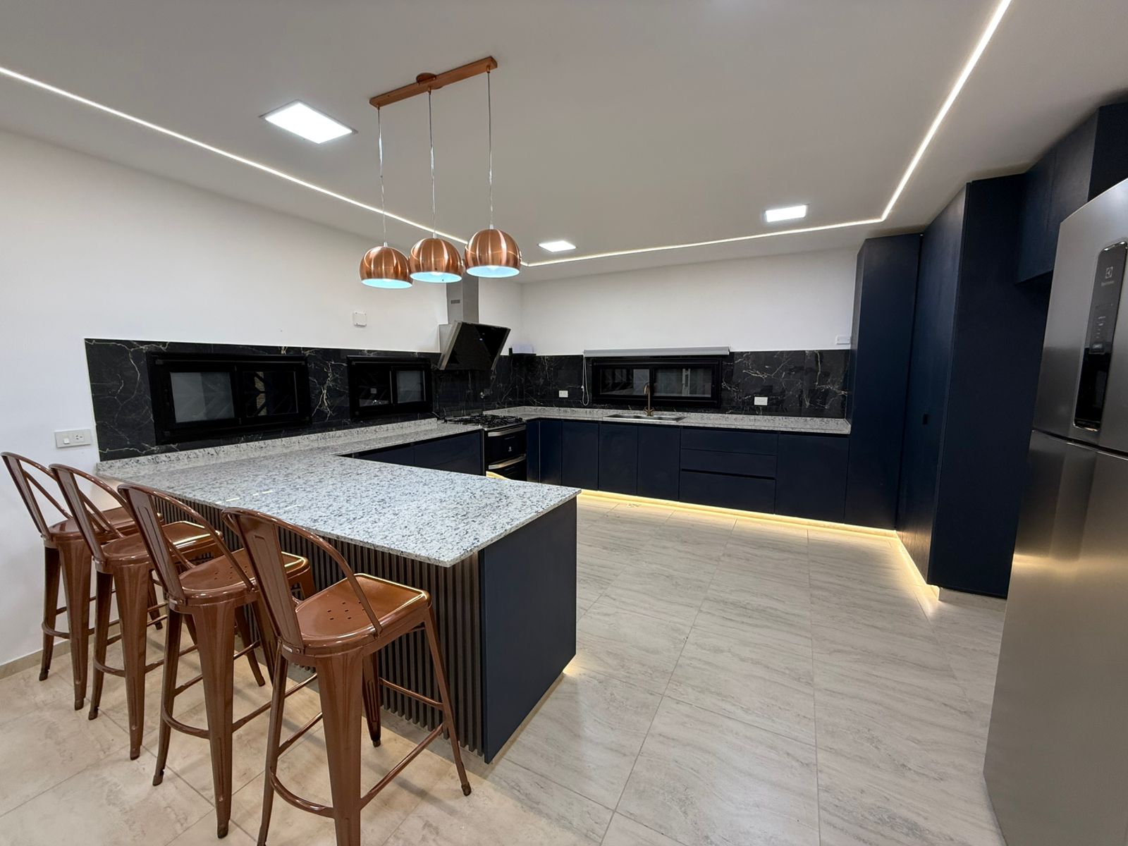 Interior de una casa construida en seco